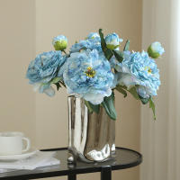 1PC Peonía Artificial De Lujo Con 2 Cabezas Para Decoración De Bodas Y Hogar Estilo Floral Silken Simulación Para Sala De Estar Porche Fiestas - details 3