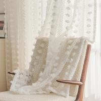 Cortinas Blancas Voile Transparentes Para Sala De Estar Con Borlas Rod Pocket Decoración De Boda Y Fiesta Valsan Puerta Panel De Malla - details 11