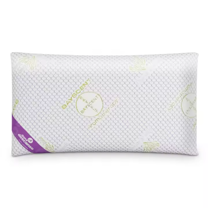 Nalui Almohada Copos Viscoelástica Lavanda Blanco (70x38 cm), Firmeza Media - 1