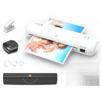 Máquina De Laminado De Escritorio A4 Con Cortadora De Papel Sistema De 2 Rodillos Calor Y Frío Ancho Máximo 9 Pulgadas - details 0