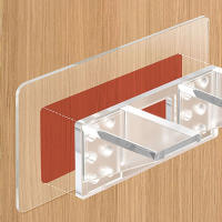 Soporte Adhesivo Para Estante 1PC Pegatinas Para Cocina Dormitorio Armario Soporte De Clip Para Muro Adhesivo Bracket Holder - details 5