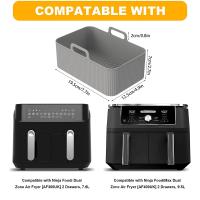 2Pcs Aluminio Silicona Para Air Fryer Ninja Accesorios Doble Parche De Horno Reutilizable Bandeja De Hornear Para Cocina - details 7