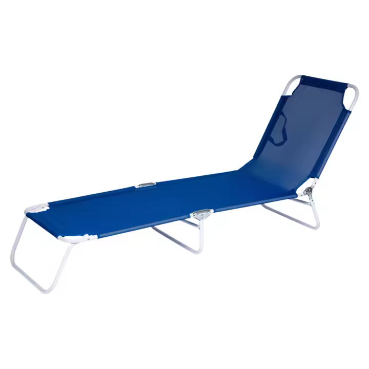 Tumbona plegable portátil con soporte ajustable en 3 posiciones y Asas de Transporte Tumbona de tela de textileno y Estructura de Maple Ideal para Playa Jardín camping y piscina Beige - 1
