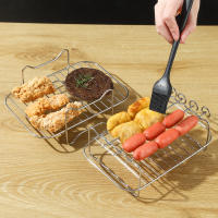 Juego de accesorios para freidora de aire, accesorio multifuncional para baño maría, con parrilla de doble capa de acero inoxidable de 7,9*5,3 pulgadas y rejilla para vapor, adecuado para uso doméstico - details 12