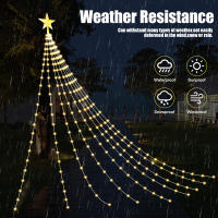 Luces De Navidad Estrella De Cinco Puntos Solar Para Jardín Fiesta Decoración De Árbol De Navidad Impermeables Luz De Fairy - details 1