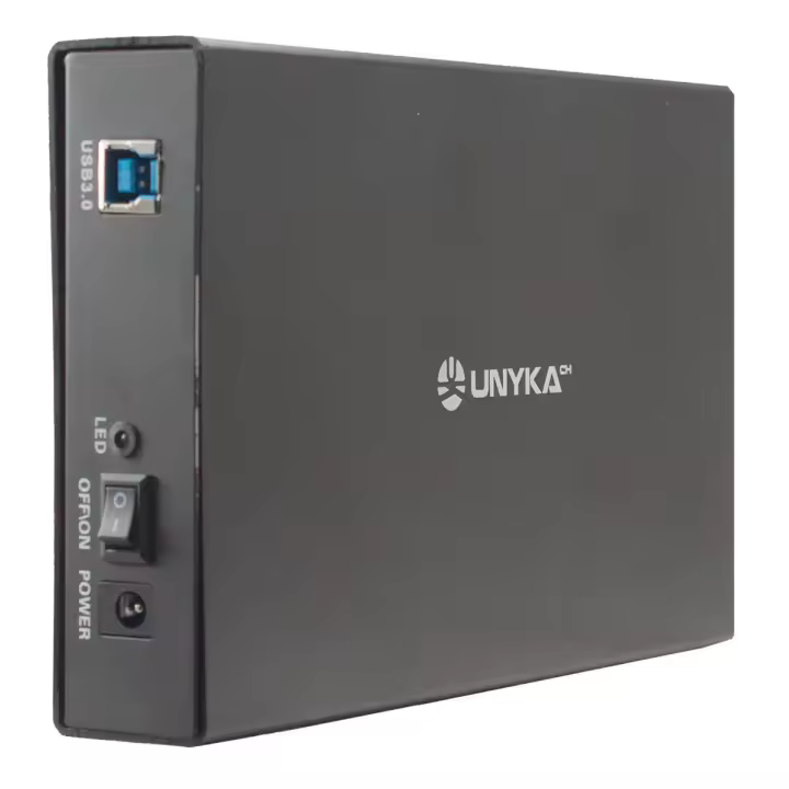 UNYKAch Carcasa Externa LOK 0.3 para Disco Duro de 3.5" HDD SATA USB 3.0 con interruptor ON/OFF - 1