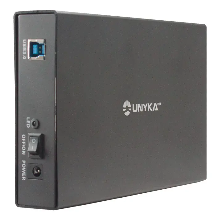 UNYKAch Carcasa Externa LOK 0.3 para Disco Duro de 3.5" HDD SATA USB 3.0 con interruptor ON/OFF - 1