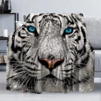 Manta De Tigre Blanco Suave Y Cálida De Poliéster Para Sofá Y Cama Estilo Americano Con Estampado De Noche Estrellada Manta Portátil Para Todas Las Estaciones - details 14