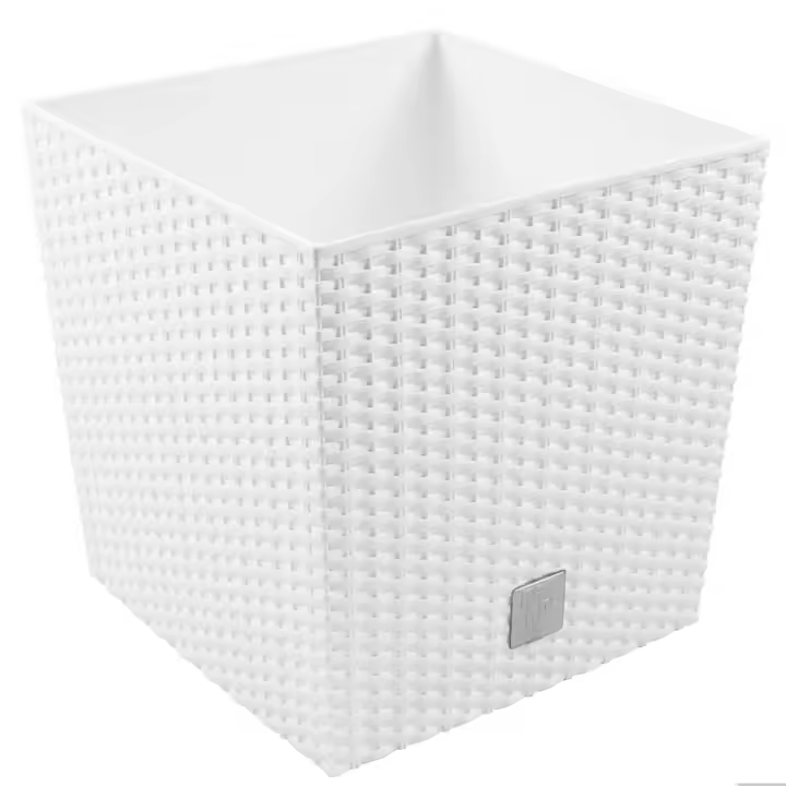 Maceta Prosperplast Rato Quadro Bajo 10L con Cubilete para Plantar en Color Mocca - 1
