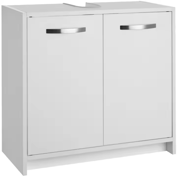 Tectake - Mueble bajo lavabo Katalina, 63 x 31 x 55 cm, 1 amplio compartimento, Mueble de baño con 2 puertas batientes, Baño organizado, Ideal para baños grandes y baños pequeños, Tablero aglomerado y MDF, Lavabo resistente, Capacidad de carga 20 kg - 1
