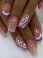ARTAUG 24pcs Uñas Postizas De Seda Rosa Brillante Estilo Elegante Medio Cuadrado Para Mujeres Elegantes Uñas Postizas Cubiertas Por Encima - details 18