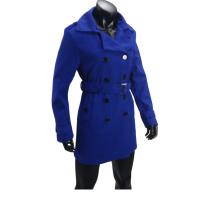 Abrigo De Mujer En Lino Y Lana Doblemente Abrillantado Con Cinturón Y Etiqueta En Hombro Casual Streetwear De Otoño Invierno - details 4