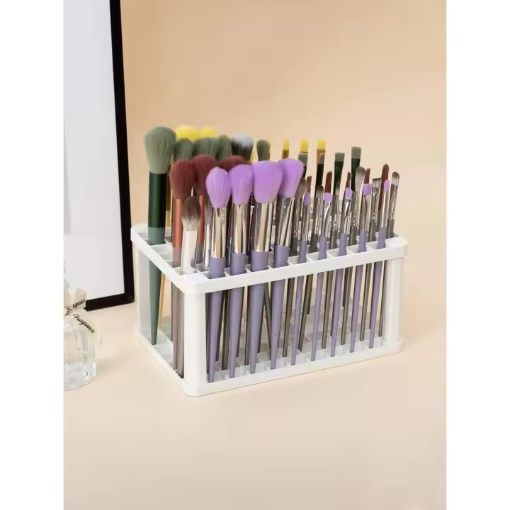 Soporte de Almacenamiento para Brochas y Pinceles de Maquillaje - Organizador de Escritorio en Plástico de Alta Calidad - Varios Colores - 1