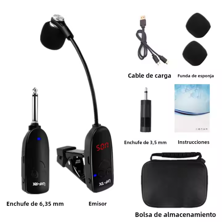 Amplificador De Instrumentos Sin Fiwres Para Saxofón Trompeta Trombón Microfono Wireless Transmisor Receptor Profesional - 1