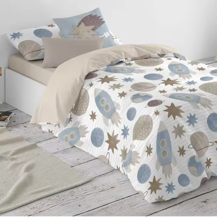 NATURALS - Funda Nórdica Estampada - 100% Algodón Extrasuave - Incluye Funda Edredón+ 1  Funda de Almohada - Fabricado en España - Modelos Infantiles - Cama 90/105 - 1