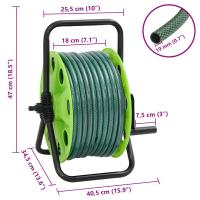 vidaXL Carrete de manguera de pie con set racores PVC verde 0,75" 20 m - details 7