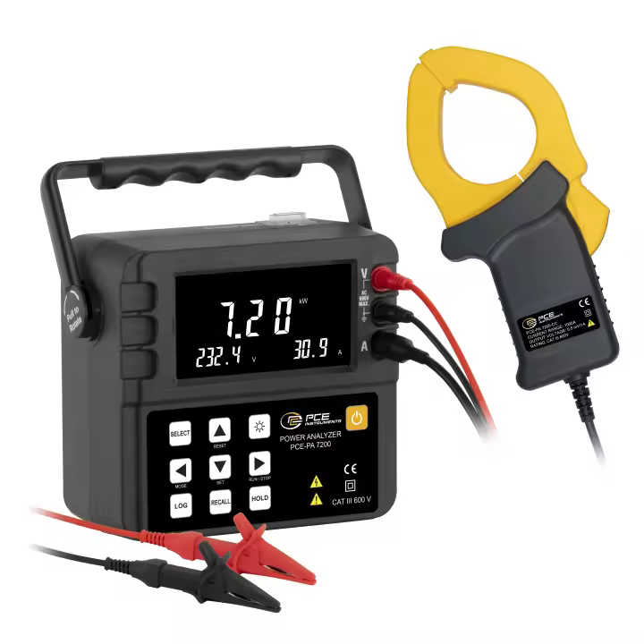 Multímetro hasta 9999 kW / Memoria interna para 2000 valores / Función HOLD / Software para transmisión de datos a PC / Alarma / Visualización de valores mínimo y máximo / PCE Instruments - 1