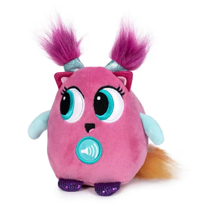 Muñeco Crazy Kuki púrpura que repite tus frases con voz divertida - 1