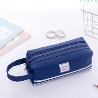 Estuche De Lápices Portátil De Dos Capas En Tela Oxford Con Doble Cremallera Para Estudiantes Suministros De Oficina De Regreso a La Escuela - details 3