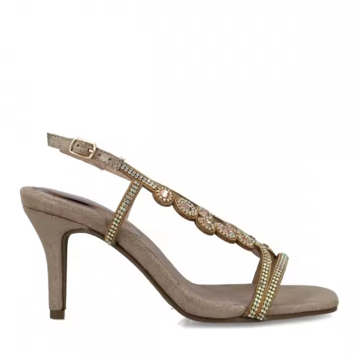 Sandalias vestir mujer MENBUR 23011 C97 SANDALIA FIESTA RAMILLETE, NUDE 25377 22V - 1