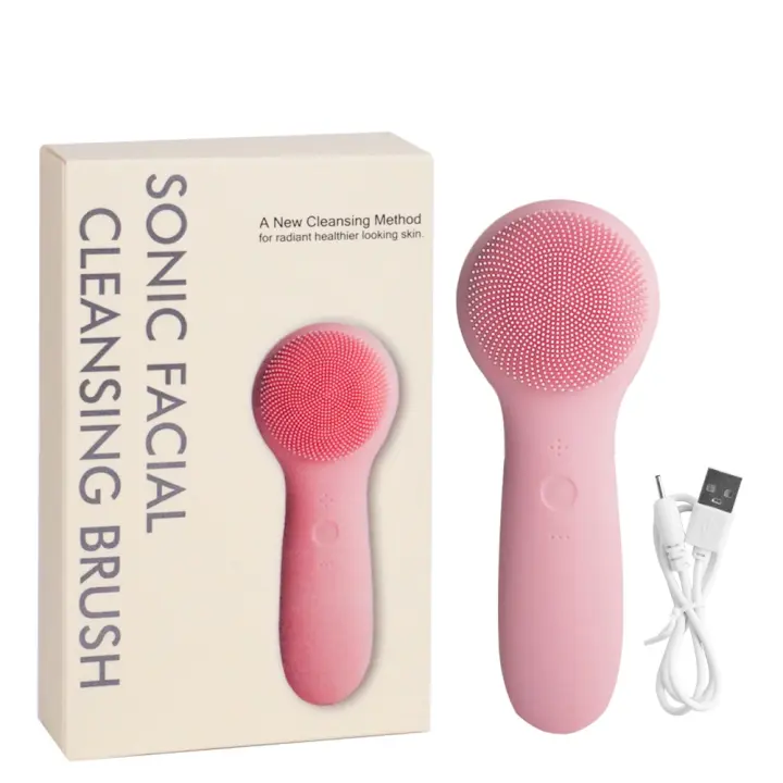 Nuevo limpiador facial de silicona recargable, limpiador facial eléctrico, ininstrumento de introducción, mini limpiador de poros ultrasónico impermeable - 1