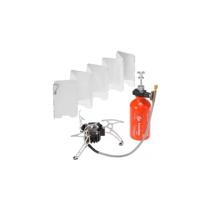 Estuva de Aceite Multi Combustible para Camping at Aire Libre con Botella de Combustible de Gasolina de 500 Ml y Parracas de Estuba de Camping de 9 Placas para Diesel Alcohol - 1