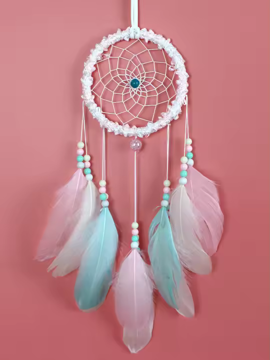 Colgante De Coche Con Red De Sueños Y Campanas De Viento Artesanía Creativa Decoración Para Jardín Exterior Regalo De Cumpleaños Para Dormitorio Estilo Moderno - 1