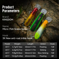 Señuelo De Pesca Kingdom Sinking Floating Minnow 45mm 55mm 65mm Wobblers Artificiales Duros Para Lanzamiento Largo Pesca En Río Lago Oceánico - details 1