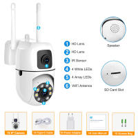 Cámara IP Dual Lente Dual Pantalla WiFi Protección De Seguridad CCTV Vigilancia Video Wireless Monitor Interior Automático PTZ V380 pro - details 0
