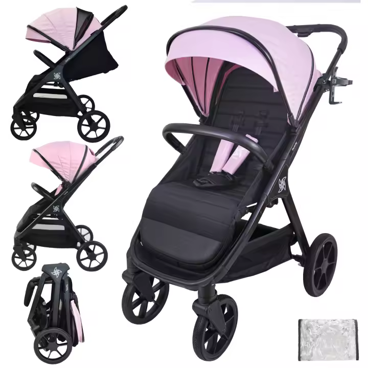 Twinly - Silla de Paseo bebé hasta 22kg plegable SPACELY, Carrito ligero bebe Grande y Cómodo, Plegado fácil una mano, Capota XXL UPF 50 incluye plástico de lluvia, cochecito reclinable - 1