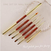 Cepillo De Uñas Doble Cabeza Dorado Para Dibujar Y Pintar Con Gel De Cristal Herramientas De Manicura Para Polvos De Uñas - details 6