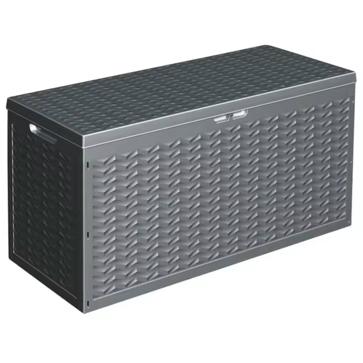 ProGarden Caja de almacenaje de jardín con agarre gris 300 L - 1