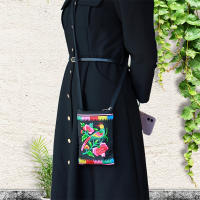 Bolso Bandolera De Estilo Étnico Vintage Para Mujer Con Bordado Pequeño Monedero Y Bolsillo Para Teléfono Móvil De 6.1 Pulgadas - details 0