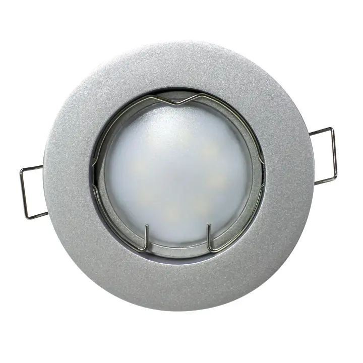 ORION91 Pack x 6 unidades FOCO LED FIJO 85mm Color Aluminio Mate 7W 525lm GU10 120º 4000k 15000h NINE&ONE CJ.6 - SpazioLuzio - 1