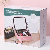 Estuche De Maquillaje Para Mujer Con Espejo Y Lámpara LED Inteligente Estuche De Viaje Portátil De Moda Organizador De Cosméticos Material PU - details 13