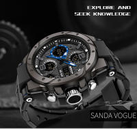 Reloj Deportivo Para Hombre SANDA G Estilo Dual Display LED Digital Quartzo Impermeable 50M Reloj Militar Con Pantalla Luminosa Y Alarmas - details 3
