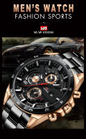 Reloj De Hombre VA VA VOOM De Acero Inoxidable Con Dial Grande De 46mm En Color Plata Y Negro Serie Original De Carreras Deportivas Reloj De Cuarzo Resistente Al Choque Y a Agua - details 0