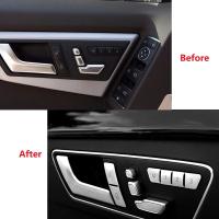 Juego De Cubiertas Para Botón De Memoria De Asiento Y Cerradura De Puerta Interior Para Mercedes Benz C E Class W204 W212 Accesorios De Decoración Del Coche Material ABS - details 1