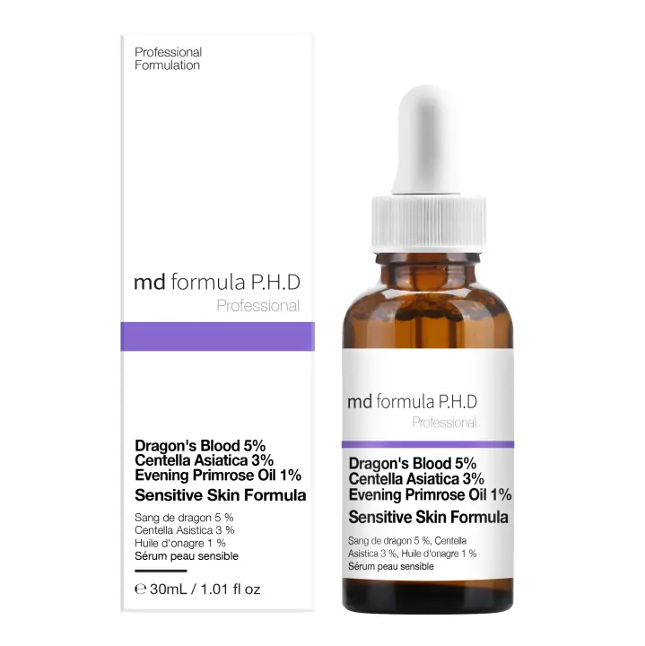 MD Formula Sérum Pieles Sensibles - Sangre de Dragón 5%, Centella Asistica 3%, Aceite de Onagra 1% - 1