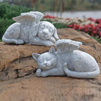 Estatua De Memoria Para Perros Y Gatos Ángel Estatua De Piedra De Recordación Para Jardín Decoración De Escultura De Resina Ornamento - details 0