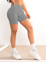 Shorts De Yoga Para Mujer Con Cintura Cruzada V 3.5 Shorts De Entrenamiento Fitness Deportivos Sin Bolsillos Regular Nylon Spandex - details 24