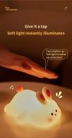 Lámpara De Noche LED De Conejo Cartoon Suave De Silicona Recargable Decoración De Mesa Para Niños Regalos Para Dormitorio Y Jardín Luz De Ambiente - details 3