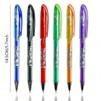 Set De 36 Piezas De Bolígrafos Gel Borables De 6 Colores Neutrales Azul/Negro/Rojo Verde/Azul Brillante/Morado Tinta Lavable Suministros Escolares - details 1