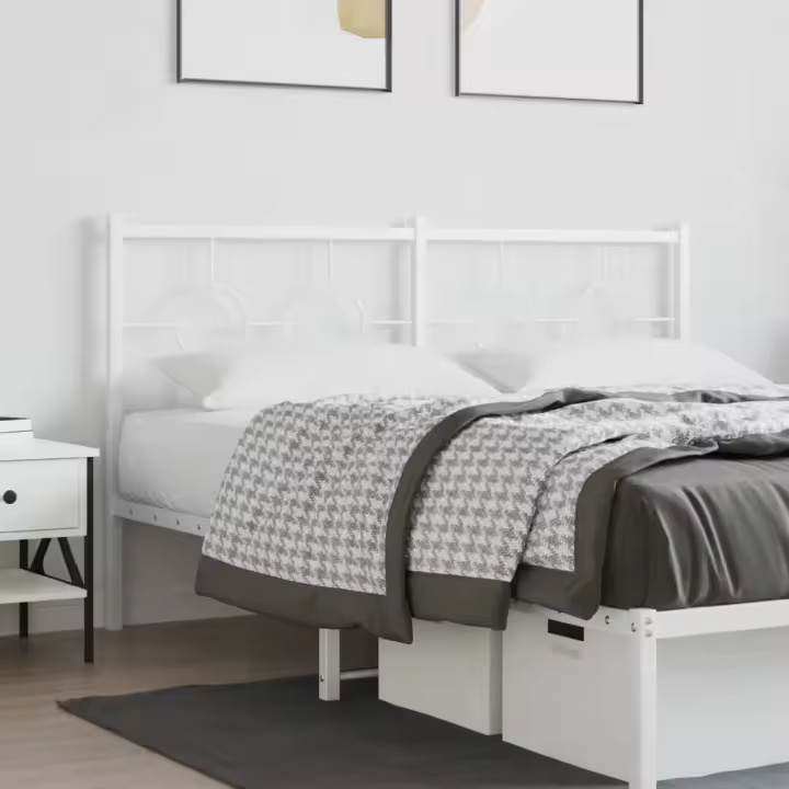 vidaXL Cabecero de metal blanco 150 cm - 1