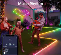 Luces LED Neón Wiscolor 5V USB RGBIC 1M 2M 3M 5M Impermeables Con Control Remoto Y Sincronización Musical Para Decoración De Hogar - details 8