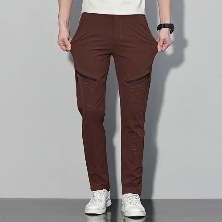 Pantalones Deportivos Casuales Para Hombre Verano 2023 Pantalones Rectos Delgados Cómodos Secado Rápido Adecuados Para Negocios Y Exterior - 1