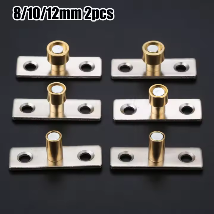 2 Pcs Locador De Puerta De Metal Y Madera Con Cabeza De Cobre Tono 8/10/12mm Diámetro 49*15mm Herramienta Para Puertas Deslizantes Y De Madera - 1