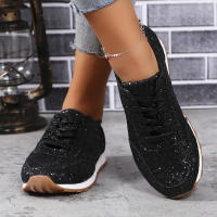 Zapatos De Mujer De Primavera Con Lentejuelas Bling Y Diseño Fashion Punta Redonda Antideslizantes Confortables Para Exterior Suela Gruesa - details 15
