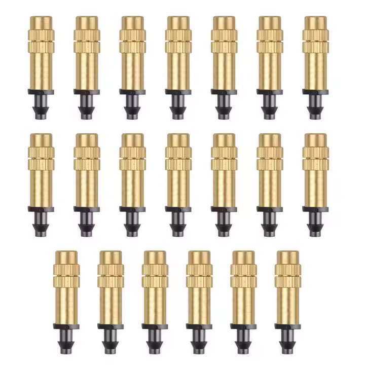 30 piezas de cobre boquilla atomizadora rociador riego por goteo micro rociador atomización 4/7mm equipo de enfriamiento de jardín para césped, verduras, invernadero - 1