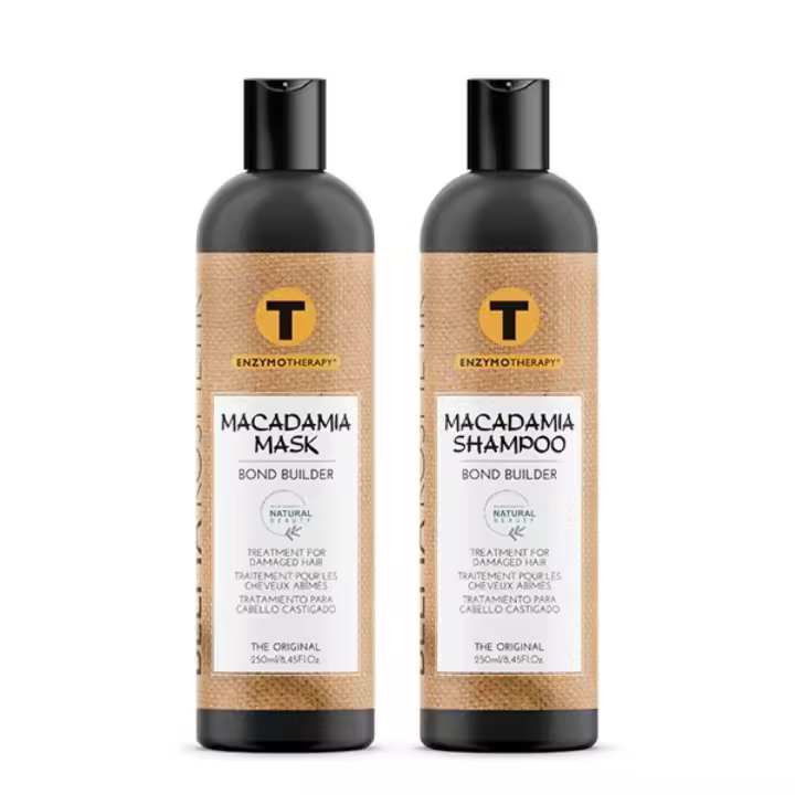 Champú y Mascarilla Duo de Aceite de Macadamia Belma Kosmetik para Cabellos Decolorados y con Mechas. - 1